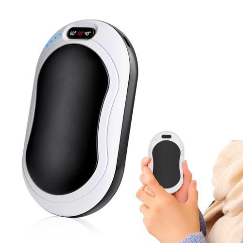 Nizirioo Calentador de manos Calentador de bolsillo eléctrico portátil: 10000 mAh USB recargable calentador de manos eléctrico Powerbank con pantalla digital