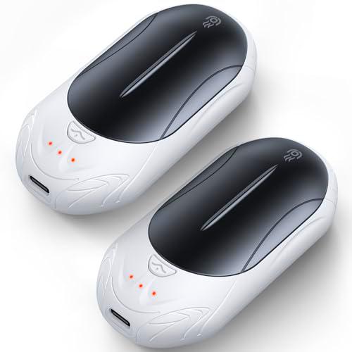OUTJUT 2 Pack Calentador de Manos Reutilizable, 6000mAh Calentador Eléctrico de Bolsillo Portátil 3 Modos de Calor Rápido para Deportes al Aire Libre Golf Invierno Camping
