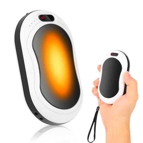 Weinsamkeit Calentadores de Manos Eléctricos, 2 in 1 Calentador de Manos Recargable 10000mAh con 3 Niveles de Calor Calentador de Manos USB Portátiles Banco de Energía para Exteriores Interiores