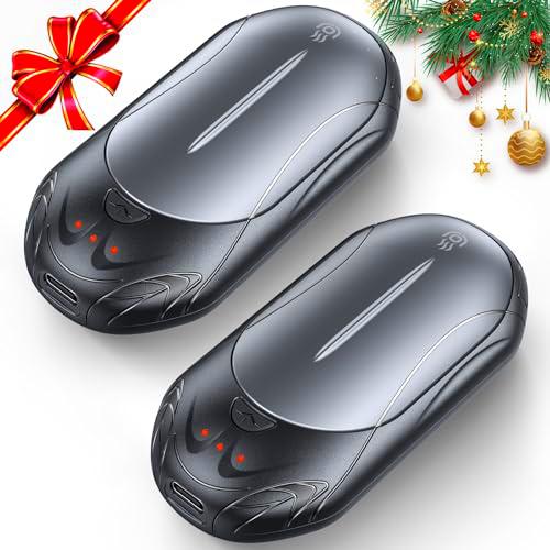 OUTJUT Calentador de Manos Reutilizable 2 Pack, Calentador Eléctrico de Bolsillo 6000mAh Portátil 3 Modos Calor Rápido para Deportes al Aire Libre Golf Invierno Camping
