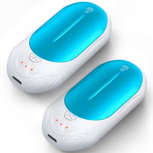 OUTJUT Calentador de Manos Reutilizable 2 Pack, 6000mAh Calentador Eléctrico de Bolsillo Portátil 3 Modos de Calor para Deportes al Aire Libre Golf Invierno Camping