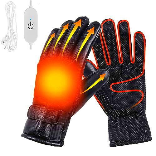 Guantes calefactados, guantes de calefacción USB, guantes de invierno impermeables para pantalla táctil