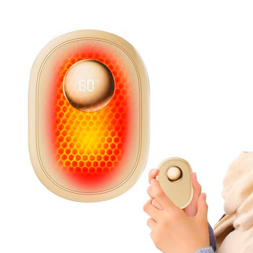 Nizirioo Calentador de manos eléctrico portátil: 7000 mAh USB recargable de franela calentador de manos Powerbank con pantalla digital y 4 modos de calentamiento