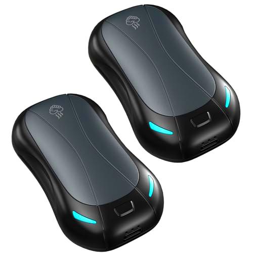 FANDLISS Calentador de manos eléctrico portátil 2 en 1 compatible con carga rápida tipo C Green Sea Foam