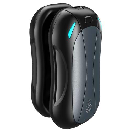 FANDLISS Calentador de manos eléctrico portátil 2 en 1 compatible con carga rápida tipo C Green Sea Foam