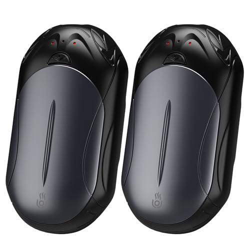 OUTJUT 6000mAh Calentador de Manos de Bolsillo Recargable con Aislamiento de 3 Velocidades Mantiene Sus Manos Calientes en Invierno-Negro-Gris