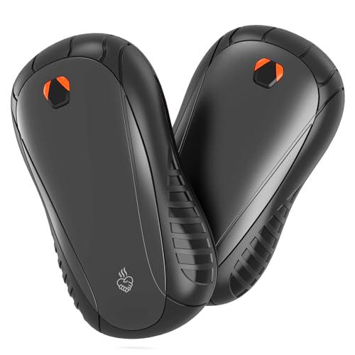 FANDLISS - Calentador de manos USB recargable 5200 mAh 3 modos de calentamiento rápido para deportes al aire libre pack de 2 (negro-gra)
