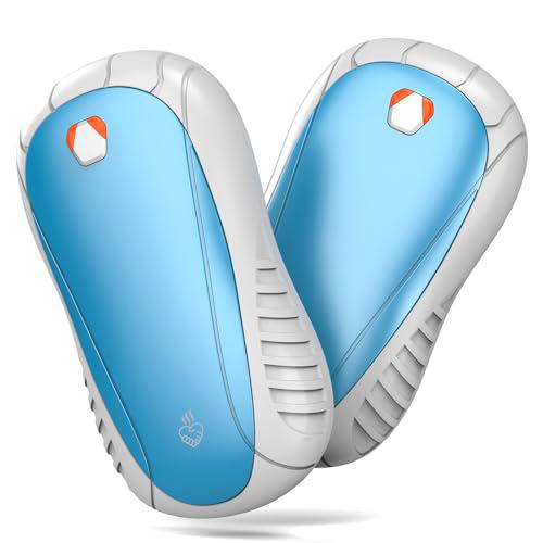 FANDLISS - Calentador de manos USB recargable 5200 mAh 3 modos de calentamiento rápido para deportes al aire libre pack de 2 (blanco-Bleu)