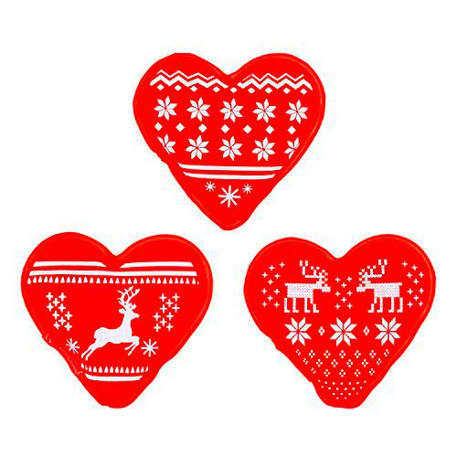 MC-Trend Juego de 3 calentadores de manos con forma de corazón para mantener los dedos calientes contra las manos frías en otoño e invierno