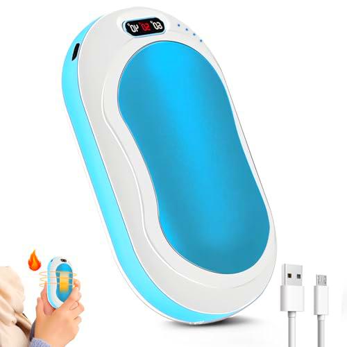 WIYETY Calentador de manos eléctrico portátil, calentador de bolsillo eléctrico: 6000 mAh recargable por USB
