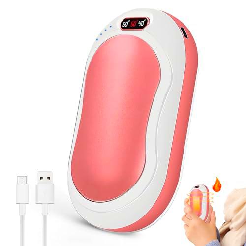 WIYETY Calentador de manos eléctrico portátil, calentador de bolsillo eléctrico: 6000 mAh recargable por USB