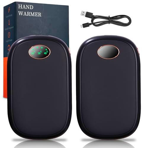 LEAZZLE Calentadores de Manos 2 Paquete,Calienta Manos de Bolsillo Magnético 2 en 1,Portable Electrico Calientamanos,3 Modos de calefacción AjustablesRegalo para Hombres y Mujeres,Caza,Golf,Camping