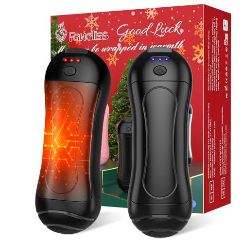 FANDLISS Calentador de Manos Recargable 2-en-1,Diseño Magnético Calentador de Manos Portátil Batería 6000mAh,3 Niveles de Calor para Deportes al Aire Libre,Camping