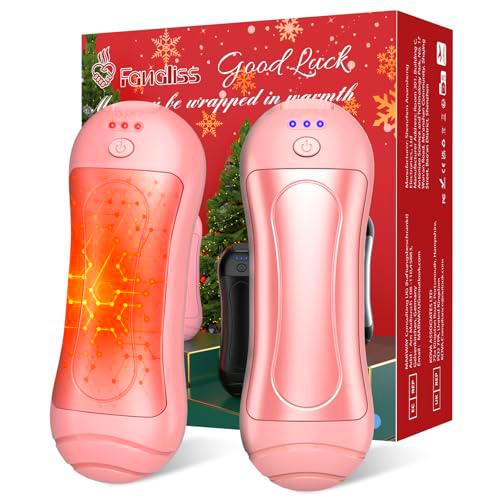 FANDLISS 6000mAh Batería Extra Grande 2-en-1 Calentador de Manos,Diseño Magnético Recargable Calentador de Manos Portátil para Deportes al Aire Libre,Camping,Senderismo,Etc.,Rosa
