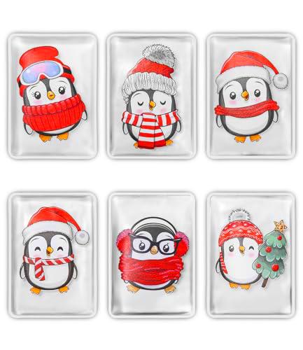 Calentador de Bolsillo Calentadores de Manos para Niños Calentador Manos Reutilizable de 6 Piezas Calentador de Bolsillo de Pingüino Calentador de Torceduras Calentador de Dedos para Niños y Adultos