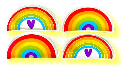 MC-Trend Juego de calentadores de manos: 4 calentadores de bolsillo mágicos con coloridos diseños de arcoíris