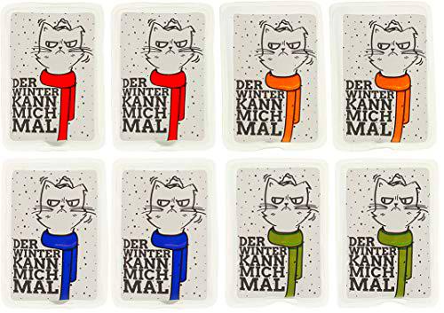 MIK Funshopping Calentadores de manos (8 unidades, diseño de gatos con bufandas coloridas)