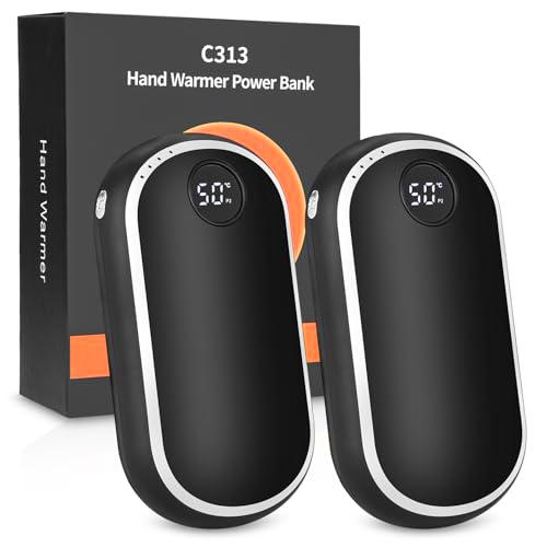 2 en 1 Calentador de Manos Recargable, 10000mAh Calentadores de Manos Eléctricos Reutilizables