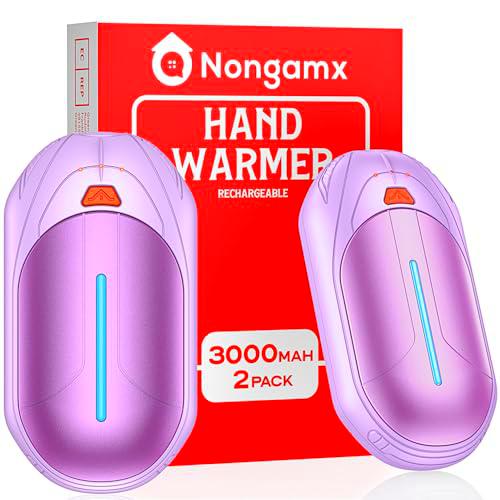 Calentador de manos eléctrico reutilizable recargable: paquete de 2 unidades 6000 mAh recargable por USB