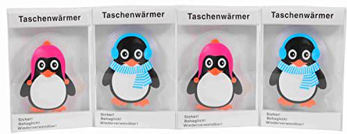 4 calentadores de manos con diseño de pingüino, reutilizables