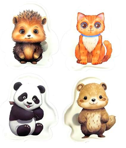 MC-Trend Juego de 4 calentadores de bolsillo, calentador de manos con bonitos motivos de peluche