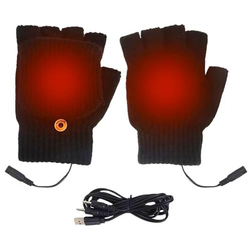 Udbrud Guantes calefactados por USB, guantes calentados sin dedos con media mano