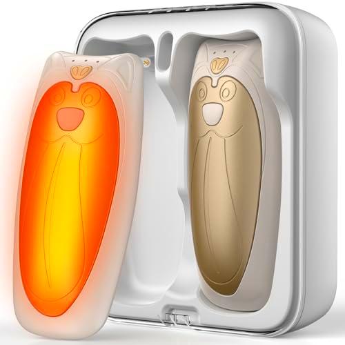 Zgrmbo Paquete de 2 calentadores de manos recargables con funda de carga de 10000 mAh (hasta 90 horas)