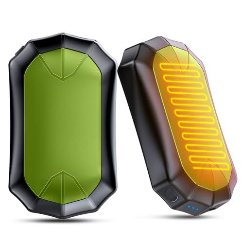 Calentador de manos - 2 Pack Split-Magnetic 2 en 1 calentador de manos 14 horas calentador de manos eléctrico recargable carga rápida bolsa portátil calentador de manos verde