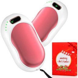 Calentador de Manos Recargable 2 en 1 Calienta Manos De Bolsillo Magnético 5000mAh Calentador Manos Reutilizable 3 Niveles de Calor para Camping Raynauds Golf Regalo Mujer Hombre