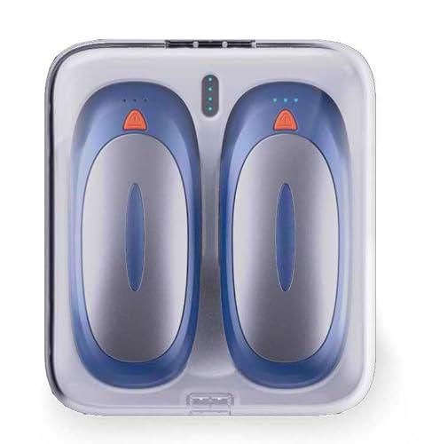 Calentador de manos eléctrico azul marino con estuche de carga con 3 niveles de calor