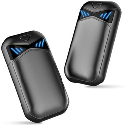 DDKJ Calentador de Manos Electrico 2 Packs,Calentador Manos Recargable 45-55℃,Calientamanos Electrico hasta 18 Horas,Aquecedor de Mãos,Hand Warmers,Camping/Ciclismo/Esquí/Senderismo-Negro