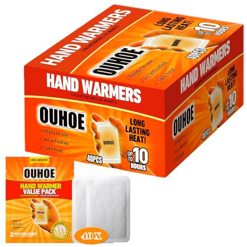 Calentadores de Manos, 20 Pares Parches de Calor, Parches de Calor Desechables