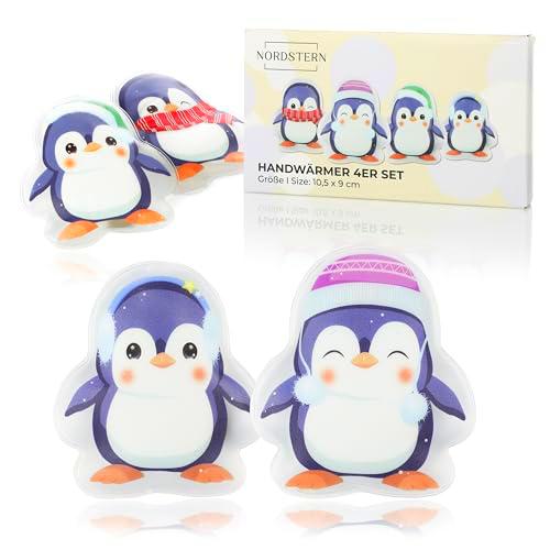 Nordstern Calentadores de manos con pingüinos, juego de 4 unidades