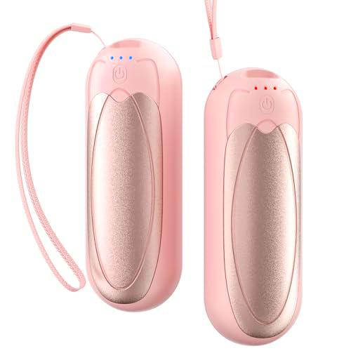 VOSFEEL Calentador de Manos Portátil Rosa, Calentador de Mano por 2 Adecuado para Guantes