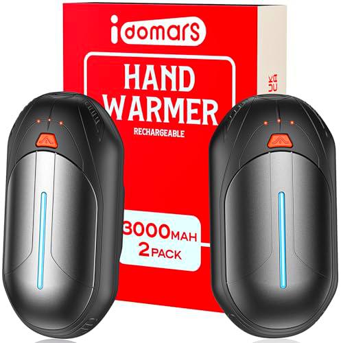 Calentador de Manos Recargable Magnético con USB: Calienta Manos de Bolsillo Electrónico Hand Warmer 3 Niveles de Reutilizabl Calefactor a Bateria 2pie para Camping Christmas Regalo para Mujer Hombre