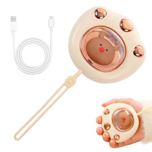 Calentador de Manos Recargable, 2400 mAh Calienta Manos Electrico 3 Modos de Calentamiento Reutilizable USB Calentador de Manos de Bolsillo Calentamiento Rápido para Mujeres Niños Hombre (Blanco)
