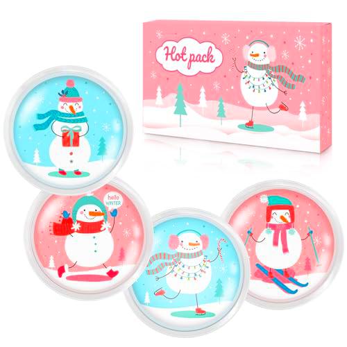 Vexyra Calentador de Manos Reutilizable, 4 Calienta Manos de Bolsillo Gel Portatil para Niños