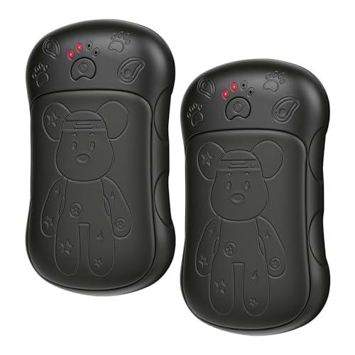 Calentador de Manos, 2 en 1 Calienta Manos de Bolsillo Magnético 6000mAh 2 Packs Calentador de Manos Eléctricos Reutilizables con USB 4 Niveles de Calor Calentador para Christmas Regalos (Negro)