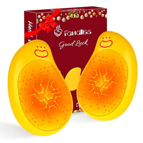 FANDLISS Calentador de Manos Recargable,8000mAh Mango Calentador Reutilizable Diseño Magnético,3 Niveles de Calor Calentador de Manos Portátil para Deportes al Aire Libre,Camping,Senderismo-Amarillo