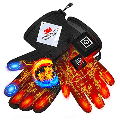 DYGSWIN Guantes calefactables para hombre y mujer, recargables 7,4 V