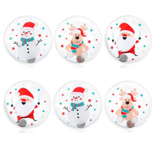 com-four® 6X Calientamanos Reutilizables - Calentadores de Bolsillo Navideños