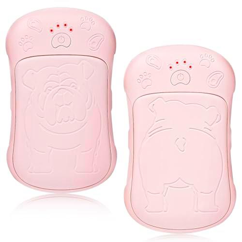 Gaethra Calentador de Manos Recargable 2 EN 1, 6000 mAh Calienta Manos Rosa