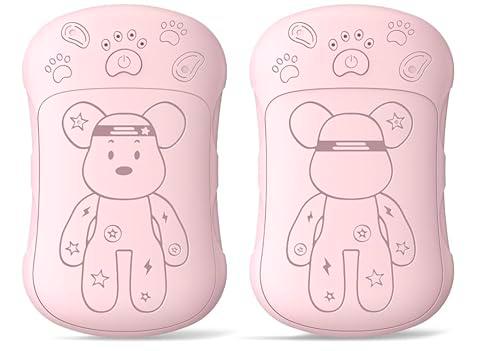 Calentador de Manos, 2 en 1 Calienta Manos de Bolsillo Magnético 6000mAh 2 Packs Calentador de Manos Eléctricos Reutilizables con USB 4 Niveles de Calor Calentador para Christmas Regalos (Rosa)