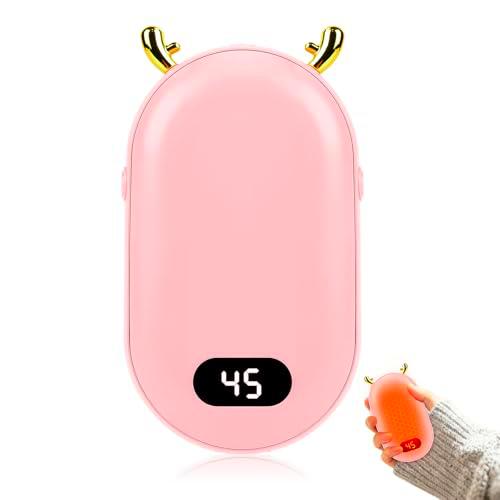 PlsMupn Calentador de Manos Eléctrico, 5200mAh Calentador de Manos Recargable 2 en 1 Portable Calienta Manos De Bolsillo