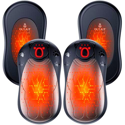 OUTJUT Calentador de Manos 4PCS, Calienta Manos Electrico con 12000mAh