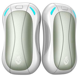 FANDLISS Calentador de Manos Recargable,2023 Nuevo Diseño Dividido Desmontable Calienta Manos de Bolsillo,5200mAH Calienta Manos Eléctrico Portátil para Camping,Golf,Invierno Aire Libre-Blanco Verde