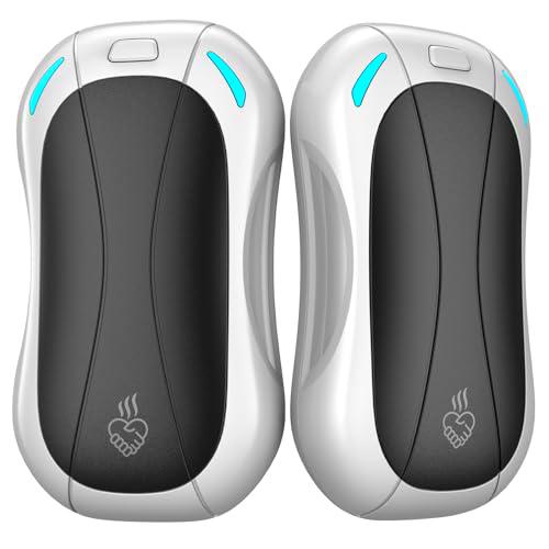 Calentador de Manos Recargable,FANDLISS 2024 Nuevo Diseño Dividido Desmontable 6000mAH Calienta Manos de Bolsillo,Calienta Manos Eléctrico Portátil para Camping,Golf,Invierno Aire Libre-Blanco Negro