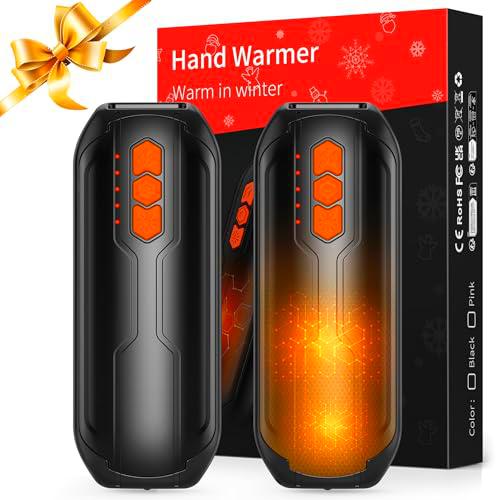 VIWAVE 2 Piezas Calentador de Manos Recargable,Calienta Manos de Bolsillo Reutilizables con LED,6000mAh Calentador Electrico USB y 5 Ajustes de Temperatura,Portátil Calientamanos Regalos Mujer Hombre
