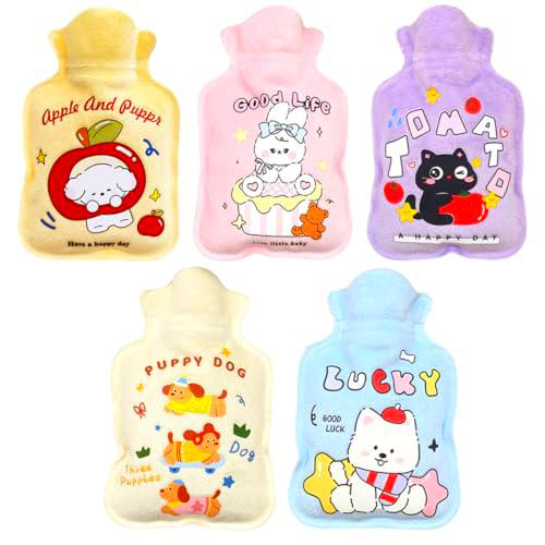 YUPZAR 5 Piezas Bolsa de Agua Caliente con Diseño de Dibujos Animados