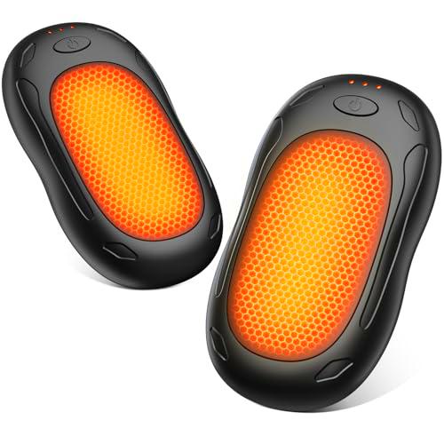 Levesolls Calentador de Manos Recargable 2 en 1, 6000mAh Calienta Manos Magnético Portatil 3 Niveles de calefacción Ajustables Magnético Ultraligero y Ultrafino para Camping